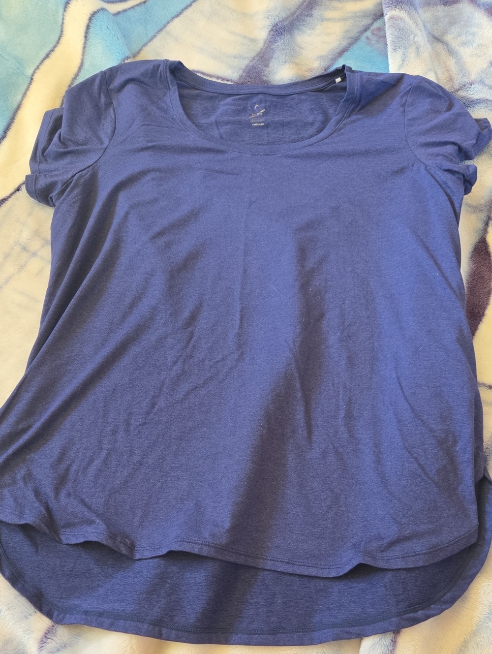 HEAD Short Sleeve Scoop Neck Top in Navy